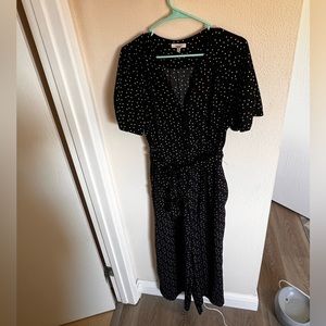 Max Studio polka dot button down jumpsuit